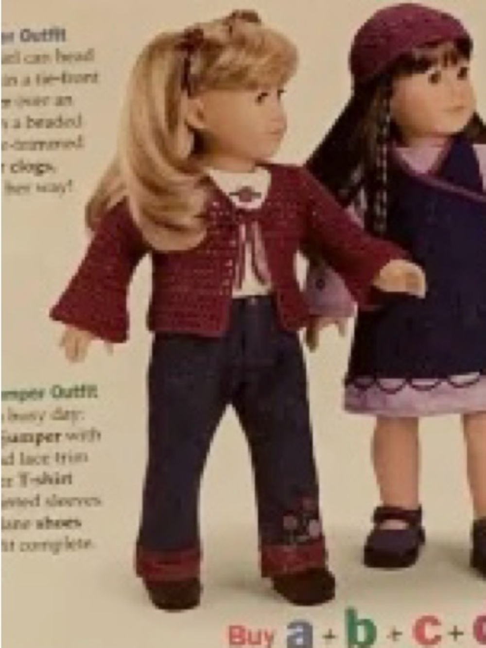Vintage Y2K American Girl Doll Flower Power Outfit